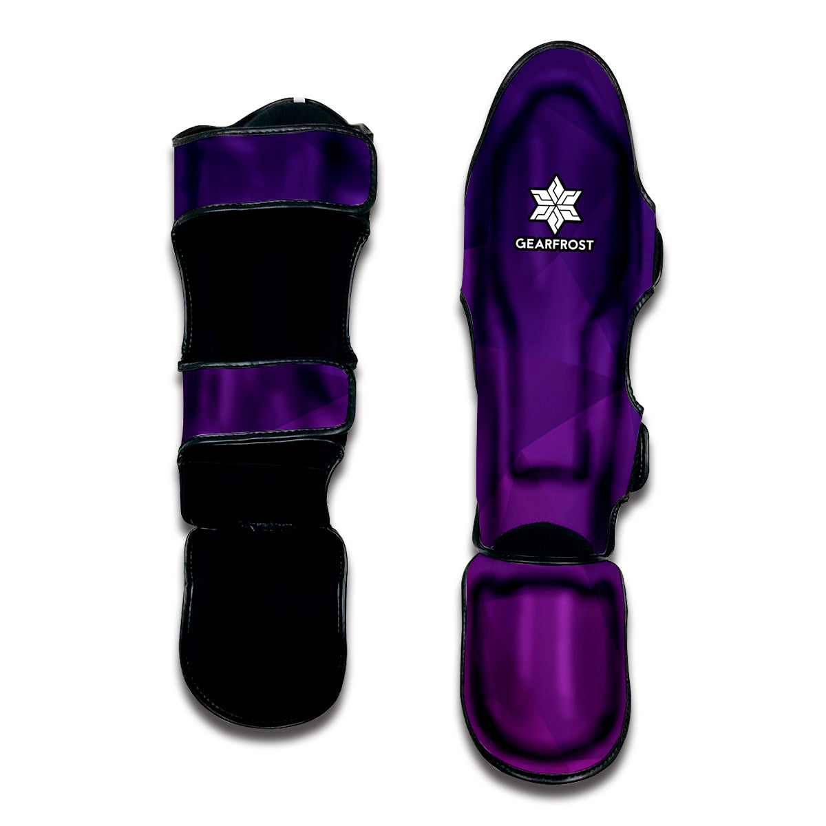 Violet Polygonal Geometric Print Muay Thai Shin Guard