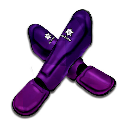 Violet Polygonal Geometric Print Muay Thai Shin Guard