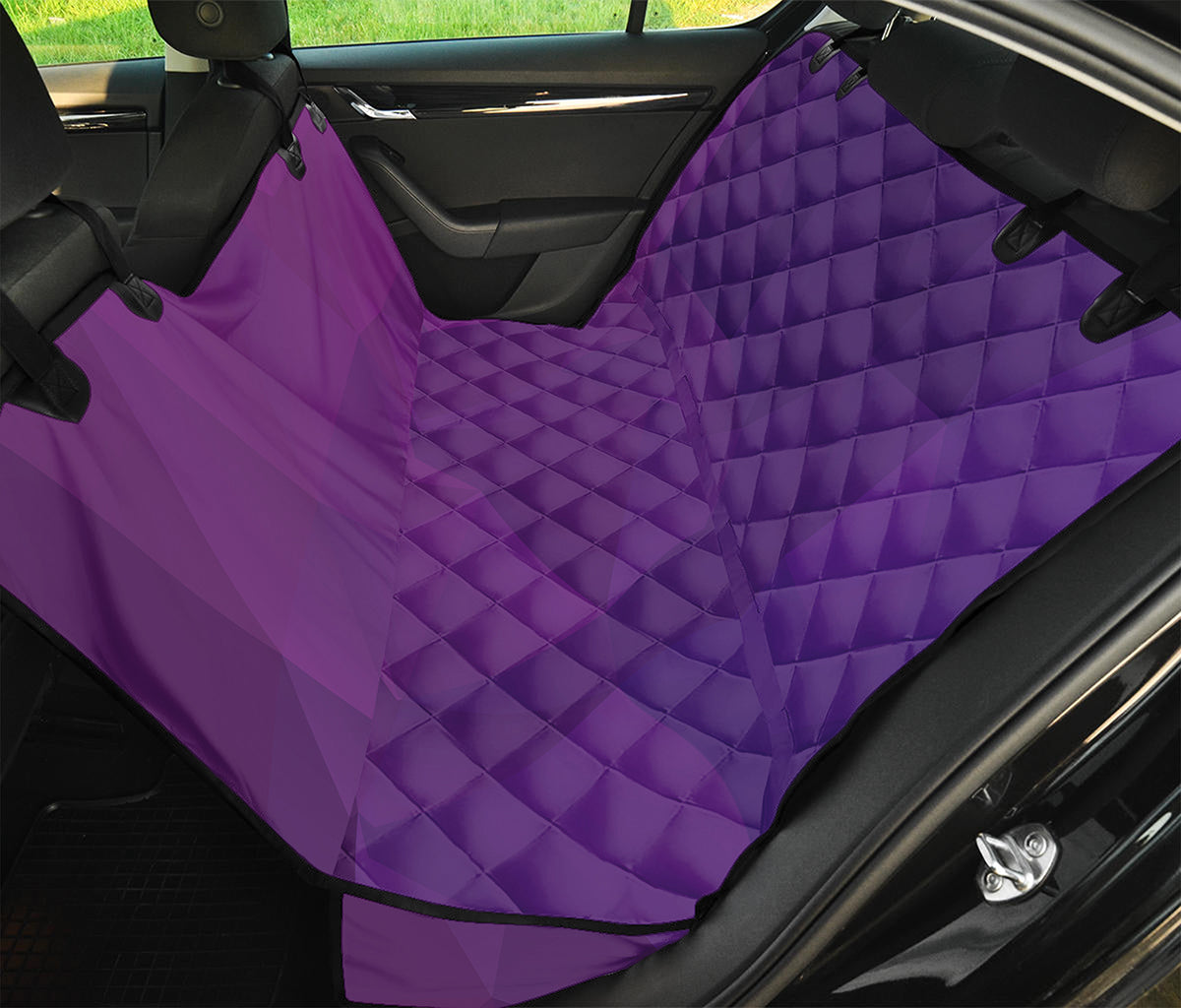 Violet Polygonal Geometric Print Pet Car Back Seat Cover
