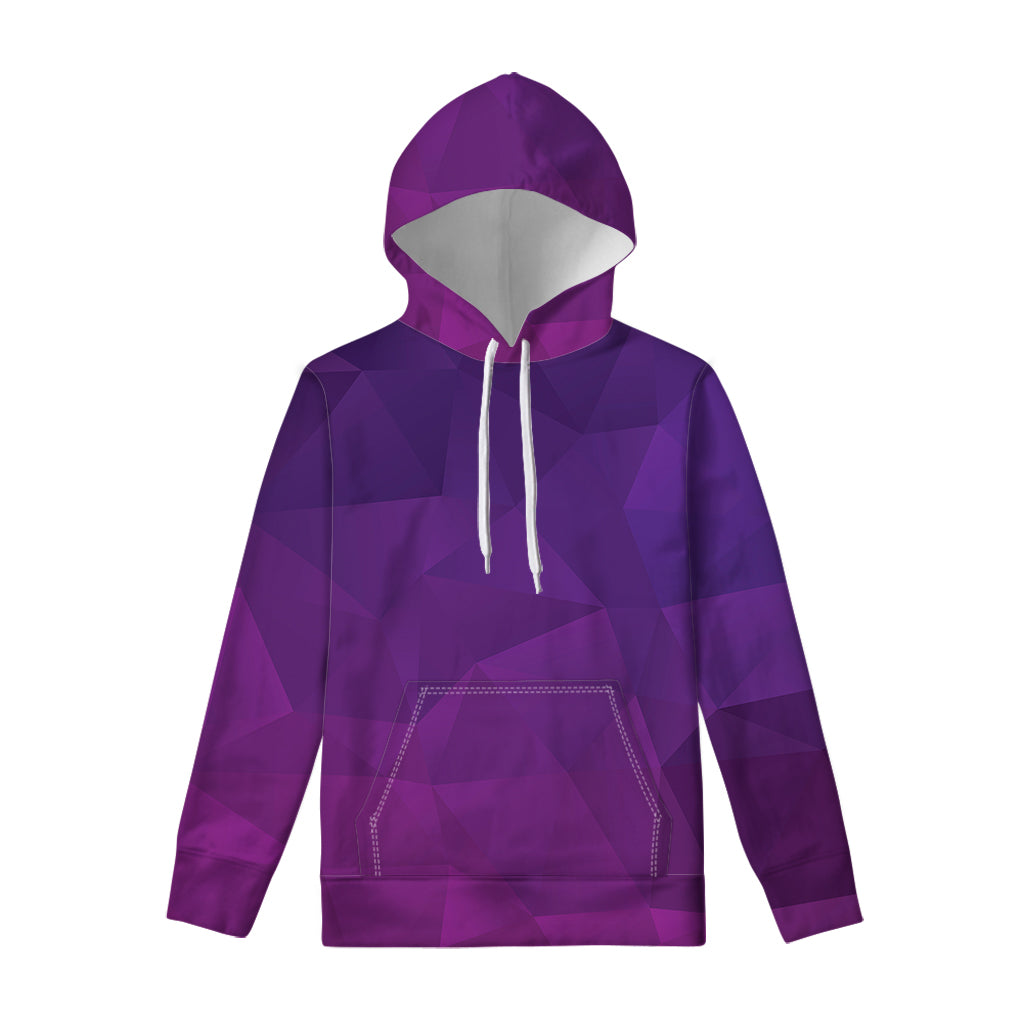 Violet Polygonal Geometric Print Pullover Hoodie