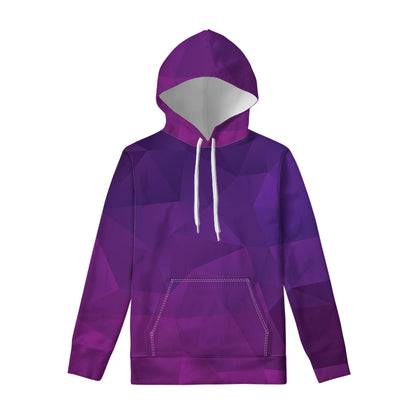 Violet Polygonal Geometric Print Pullover Hoodie