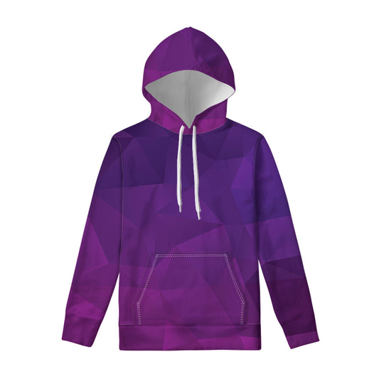 Violet Polygonal Geometric Print Pullover Hoodie