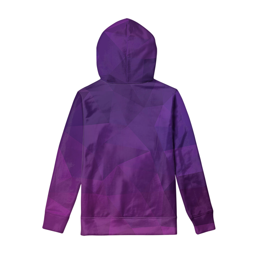 Violet Polygonal Geometric Print Pullover Hoodie