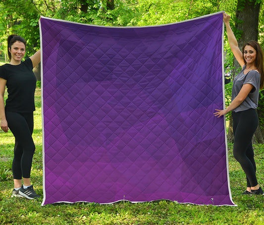 Violet Polygonal Geometric Print Quilt