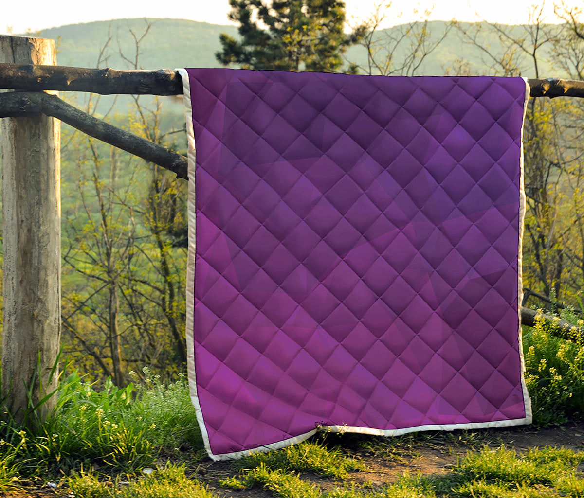 Violet Polygonal Geometric Print Quilt