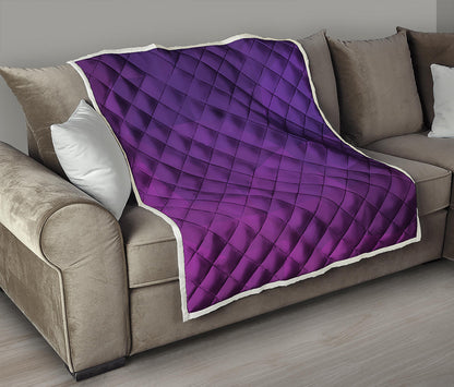 Violet Polygonal Geometric Print Quilt