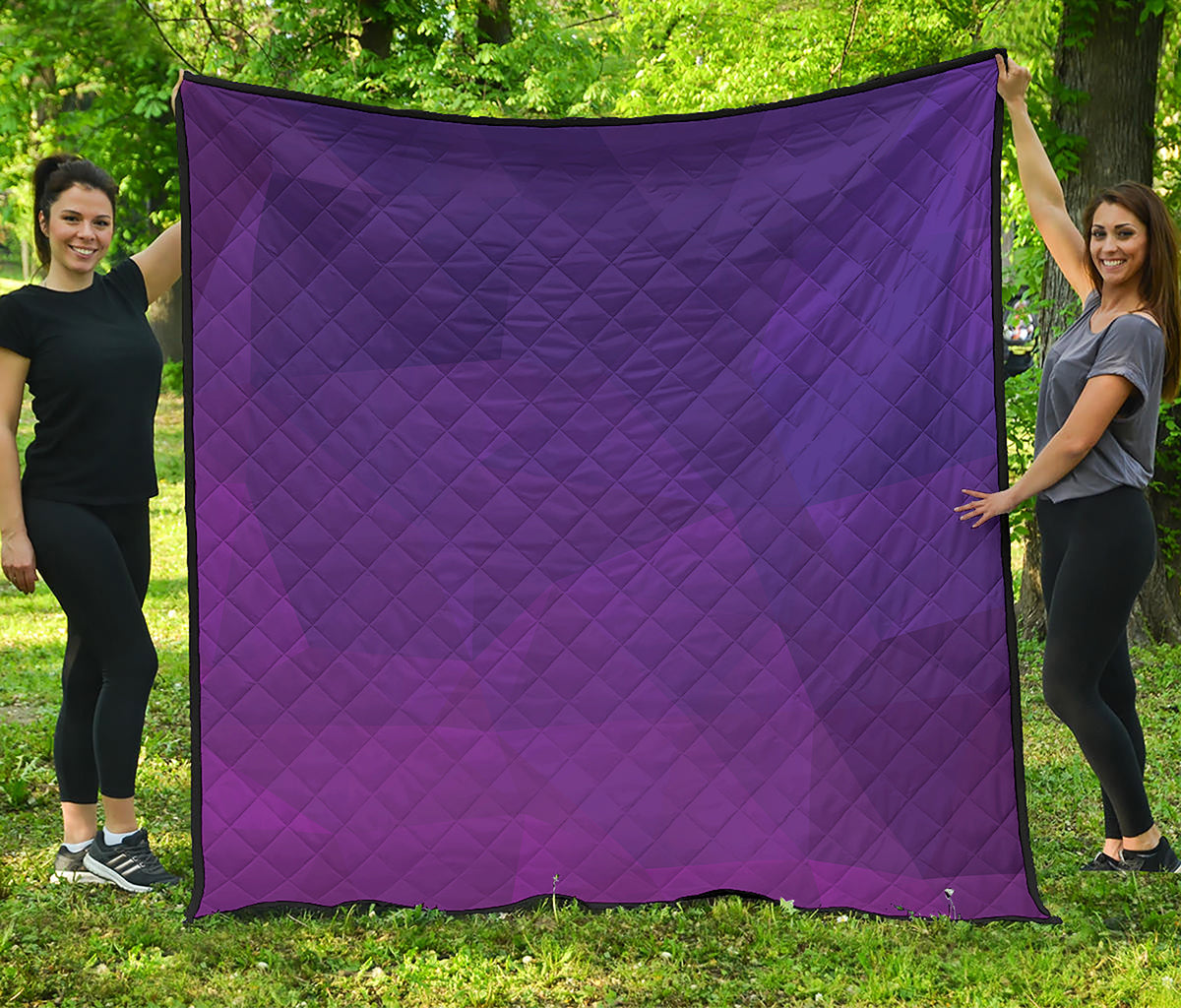Violet Polygonal Geometric Print Quilt