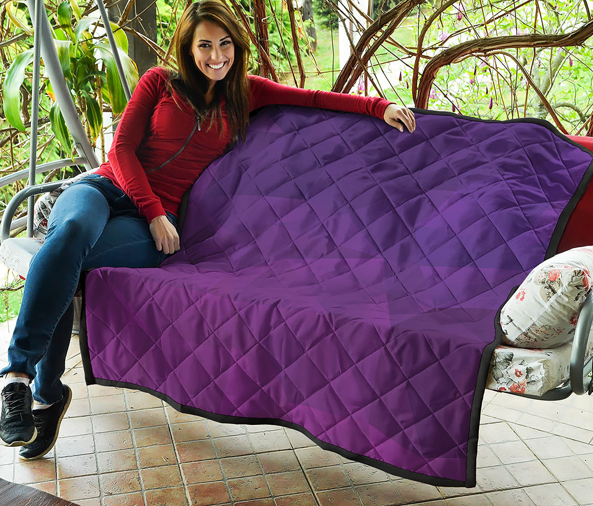 Violet Polygonal Geometric Print Quilt