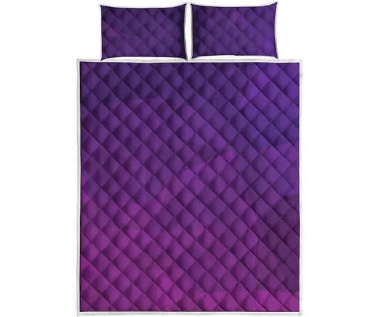 Violet Polygonal Geometric Print Quilt Bed Set