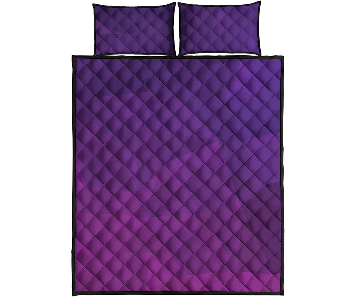 Violet Polygonal Geometric Print Quilt Bed Set