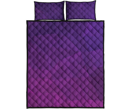 Violet Polygonal Geometric Print Quilt Bed Set