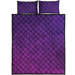 Violet Polygonal Geometric Print Quilt Bed Set