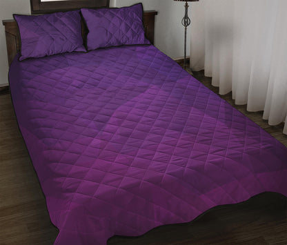 Violet Polygonal Geometric Print Quilt Bed Set