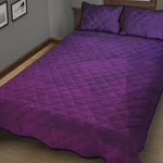 Violet Polygonal Geometric Print Quilt Bed Set