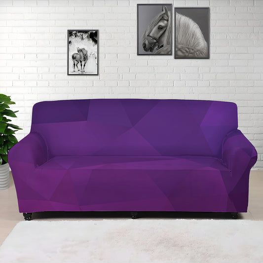 Violet Polygonal Geometric Print Sofa Cover