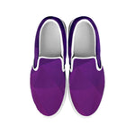 Violet Polygonal Geometric Print White Slip On Shoes