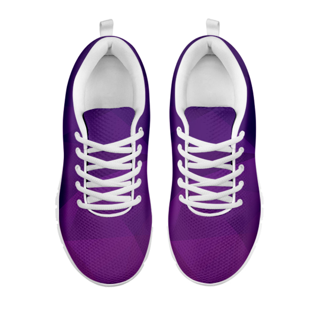 Violet Polygonal Geometric Print White Sneakers
