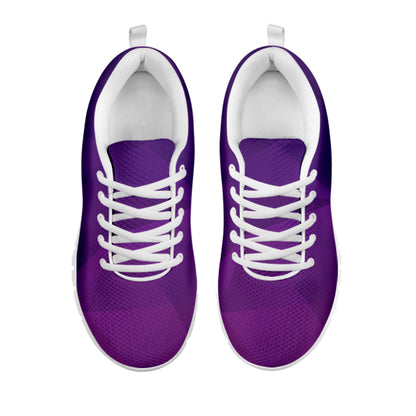 Violet Polygonal Geometric Print White Sneakers