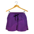 Violet Polygonal Geometric Print Women's Shorts