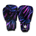 Violet Tropical Leaves Print Boxing Gloves