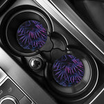 Violet Tropical Leaves Print Car Coasters
