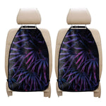 Violet Tropical Leaves Print Car Seat Organizers