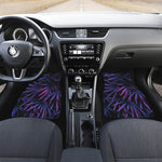 Violet Tropical Leaves Print Front Car Floor Mats