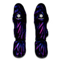 Violet Tropical Leaves Print Muay Thai Shin Guards