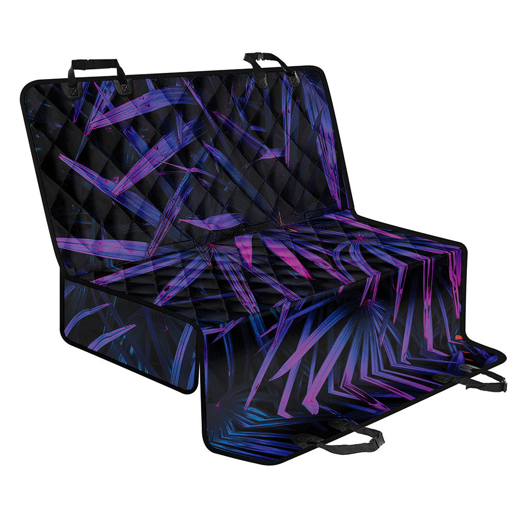 Violet Tropical Leaves Print Pet Car Back Seat Cover
