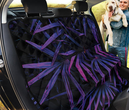 Violet Tropical Leaves Print Pet Car Back Seat Cover