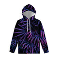 Violet Tropical Leaves Print Pullover Hoodie