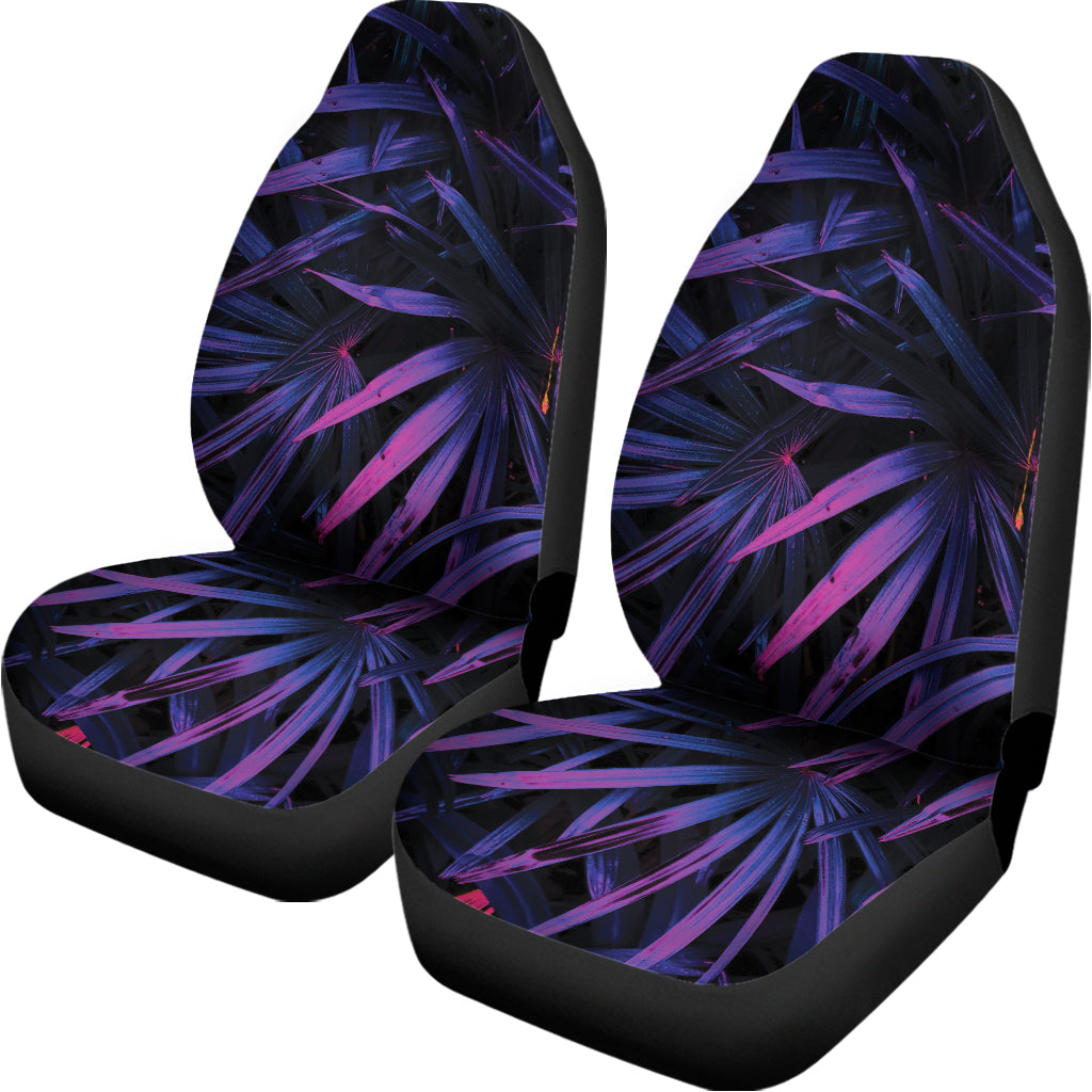 Violet Tropical Leaves Print Universal Fit Car Seat Covers
