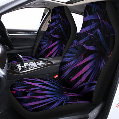 Violet Tropical Leaves Print Universal Fit Car Seat Covers