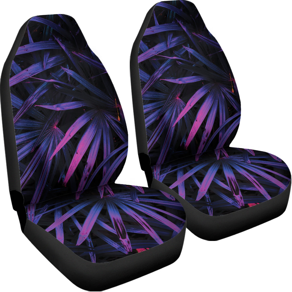 Violet Tropical Leaves Print Universal Fit Car Seat Covers