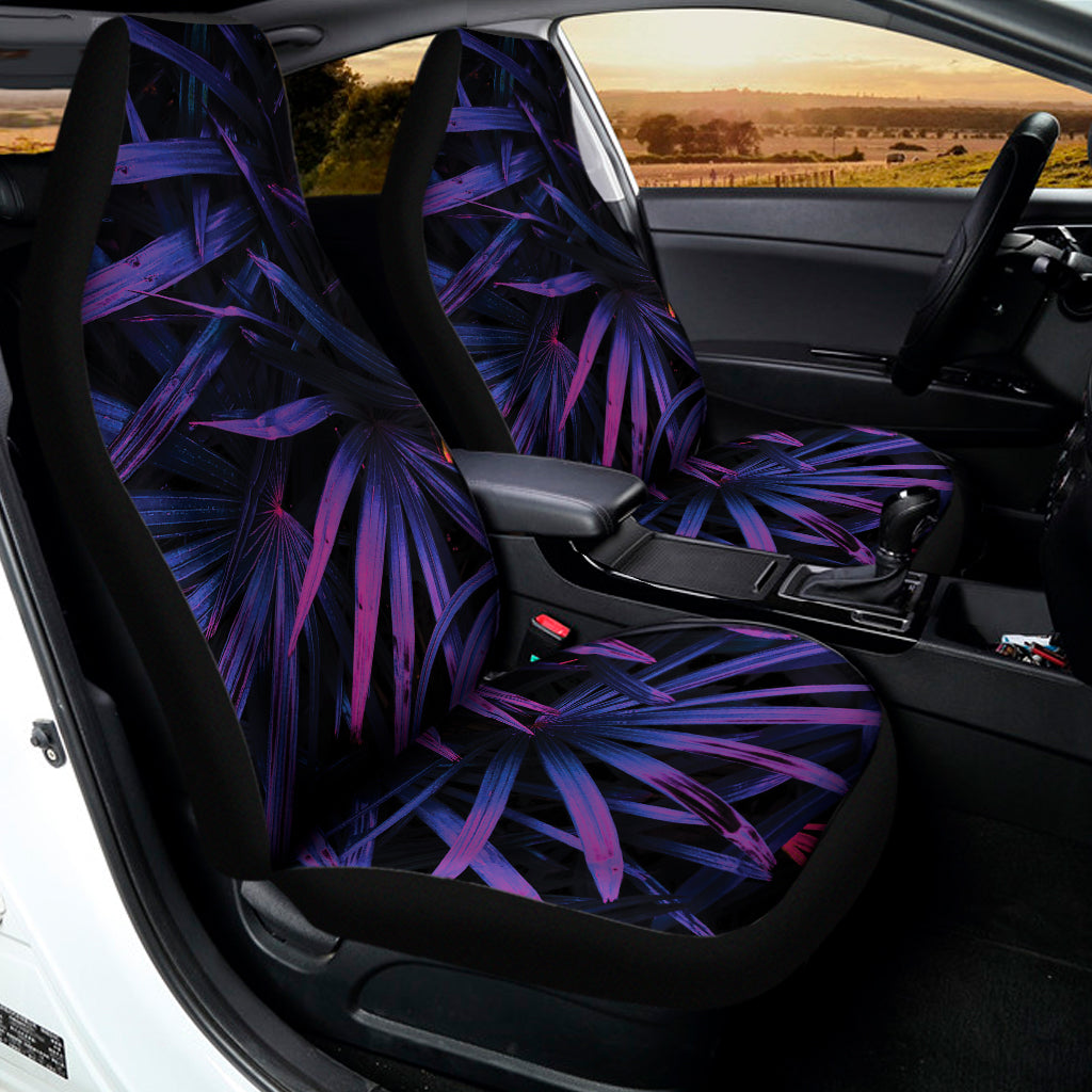Violet Tropical Leaves Print Universal Fit Car Seat Covers
