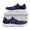 Violet Tropical Leaves Print White Running Shoes
