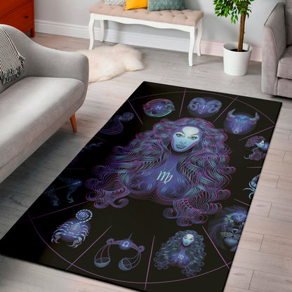 Virgo And Astrological Signs Print Area Rug