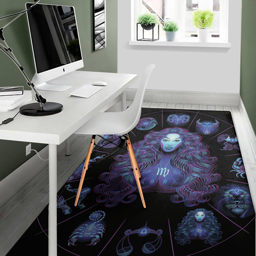 Virgo And Astrological Signs Print Area Rug