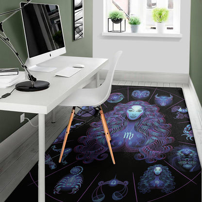 Virgo And Astrological Signs Print Area Rug