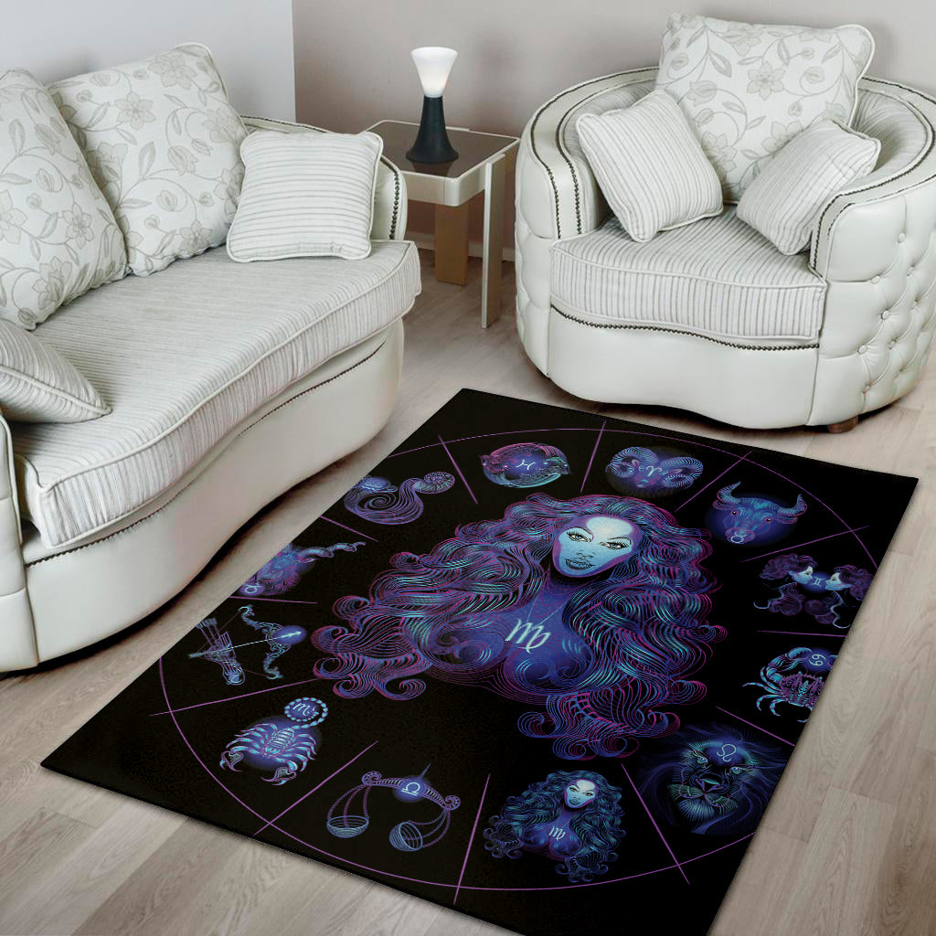 Virgo And Astrological Signs Print Area Rug
