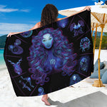 Virgo And Astrological Signs Print Beach Sarong Wrap