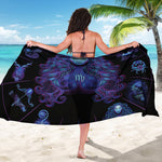 Virgo And Astrological Signs Print Beach Sarong Wrap