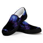 Virgo And Astrological Signs Print Black Slip On Shoes