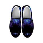 Virgo And Astrological Signs Print Black Slip On Shoes