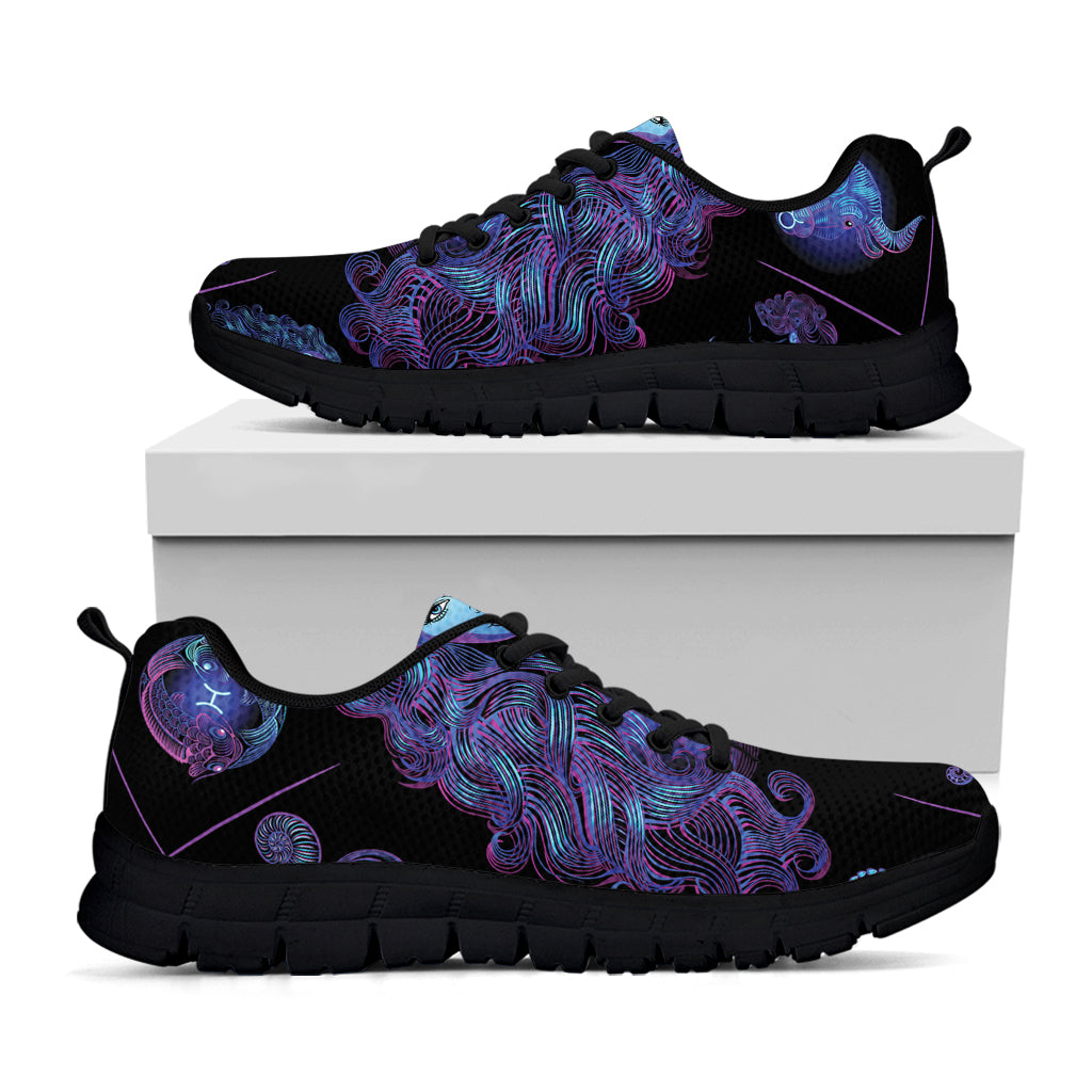 Virgo And Astrological Signs Print Black Sneakers