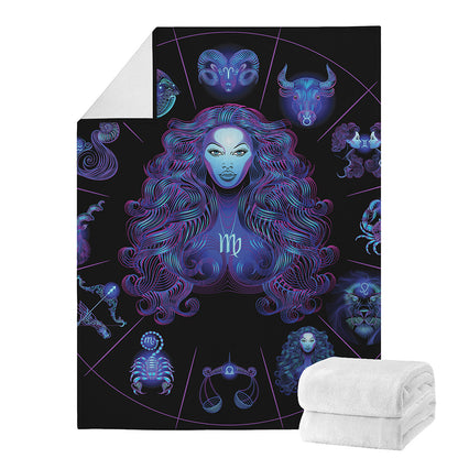 Virgo And Astrological Signs Print Blanket