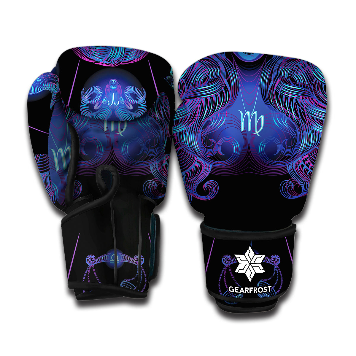 Virgo And Astrological Signs Print Boxing Gloves