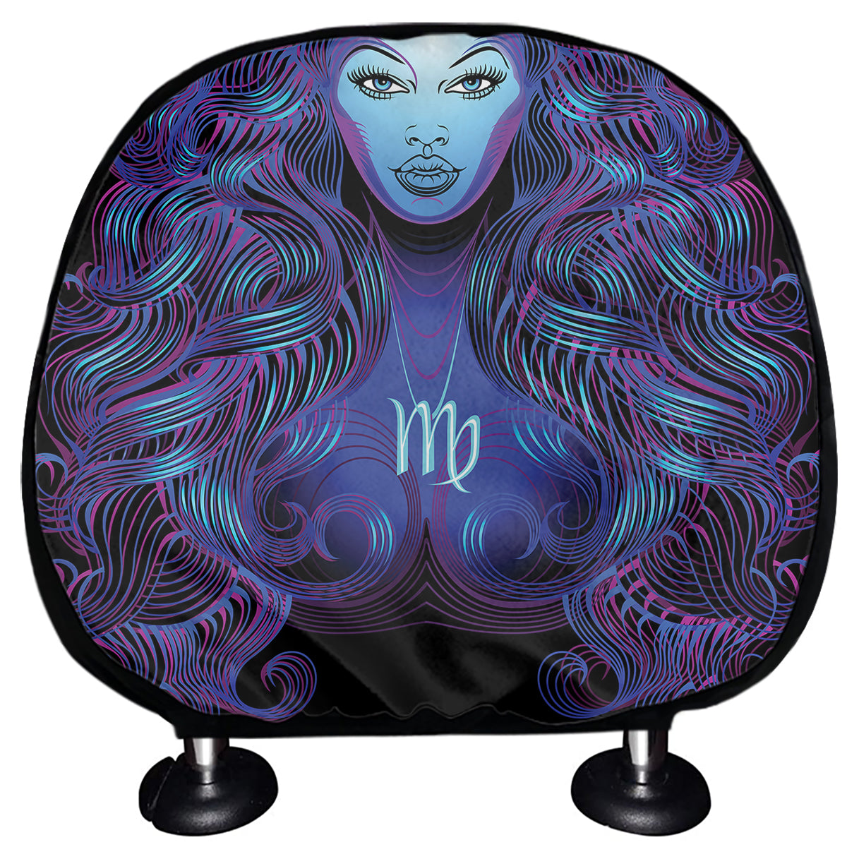 Virgo And Astrological Signs Print Car Headrest Covers