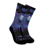 Virgo And Astrological Signs Print Crew Socks