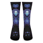Virgo And Astrological Signs Print Crew Socks